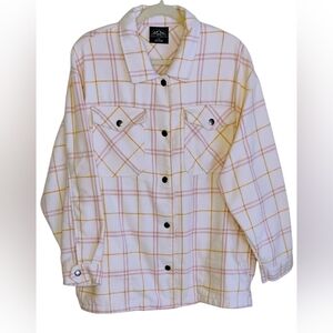 HFX Women's Shacket Pink Sz L Jacket/Shirt Wool Blend Long sleeves W-3